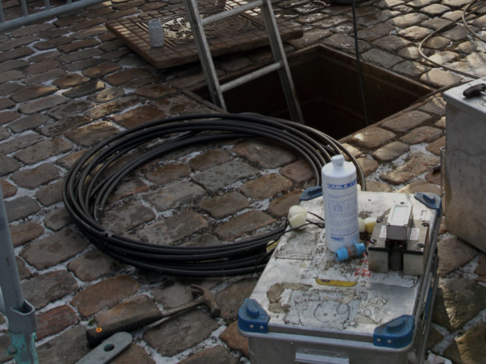 Smörjning och tvätt vid fiberblåsning